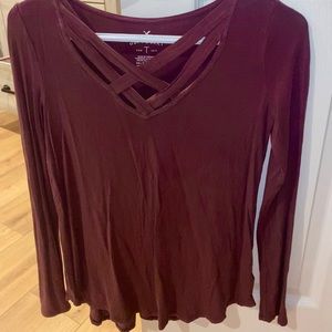 Purple long sleeve shirt